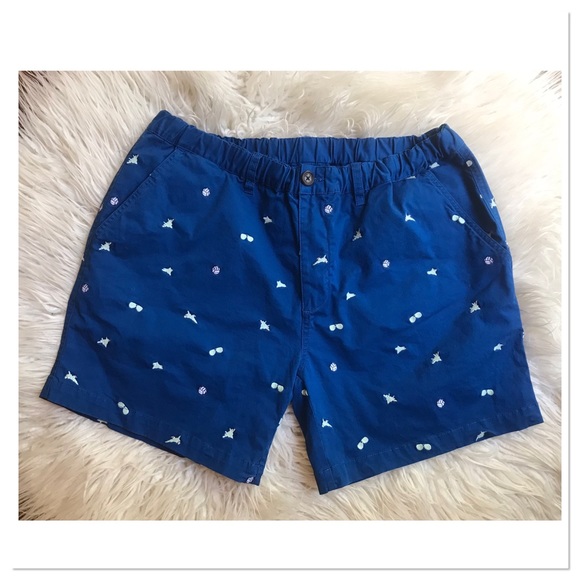 chubbies Other - Chubbies Cotton Embroidered 5.5” Shorts Blue Embroidered Size XXL